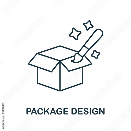 Package Design icon. Line element from graphic design collection. Linear Package Design icon sign for web design, infographics and more.