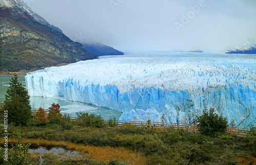 Spectacular View of Perito Moreno Glacier in Autumn, a UNESCO World Heritage Site in Santacruz Province, Patagonia, Argentina, South America