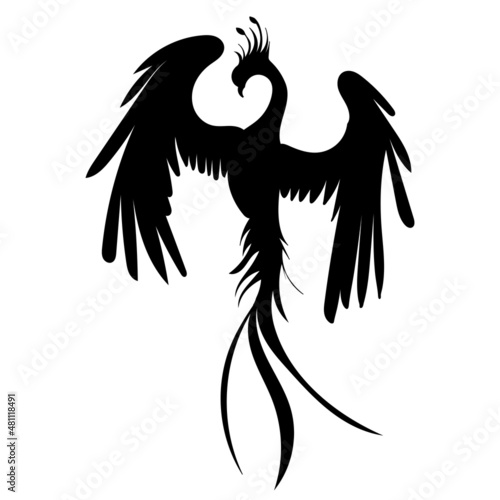 phoenix bird, firebird black silhouette