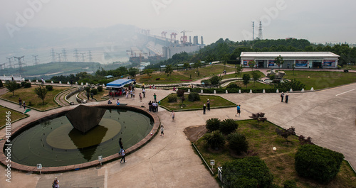 Yichang City, Hubei Province, China - May 30, 2011: Landscape of the Three Gorges Dam on the Yangtze River in China