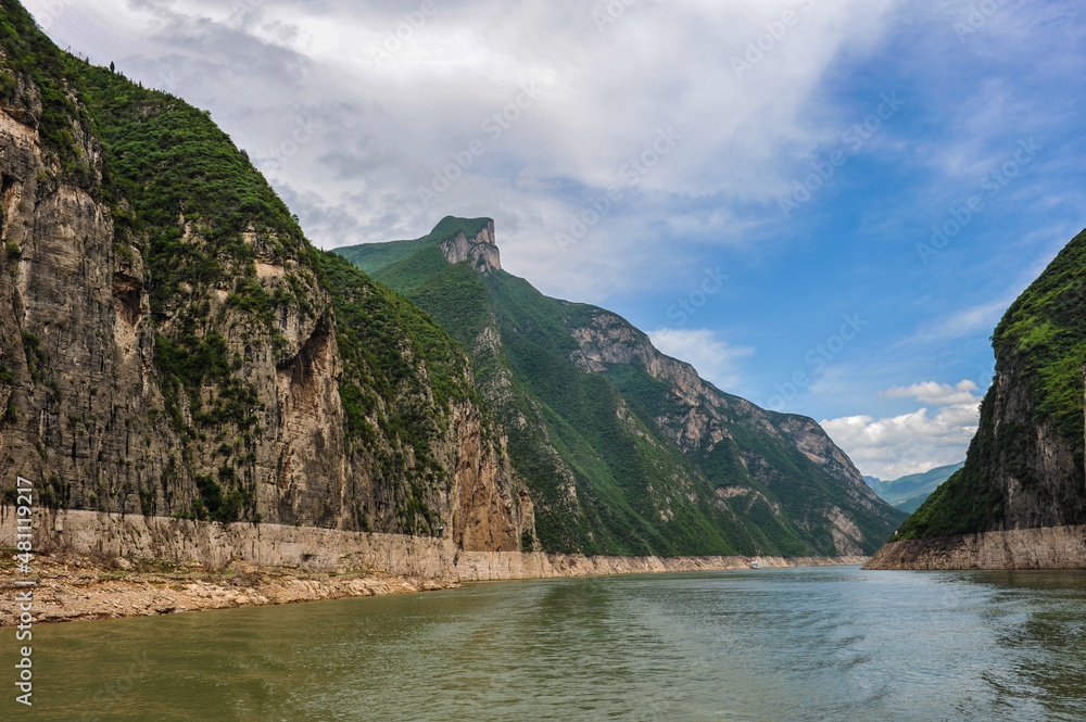 Landscape along the banks of Wuxia Gorge in the Three Gorges of the Yangtze River in China Landscape along the banks of Wuxia Gorge in the Three Gorges of the Yangtze River in China