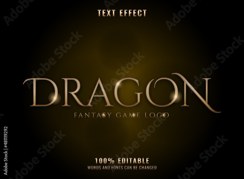fantasy golden 3d medieval dragon text effect