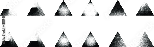 Distorted geometric shape . Minimal art design . Noise destroyed  logo . Trendy grainy shapes . Graph print texture .Spray effect .Grunge texture . Distressed element .vector 