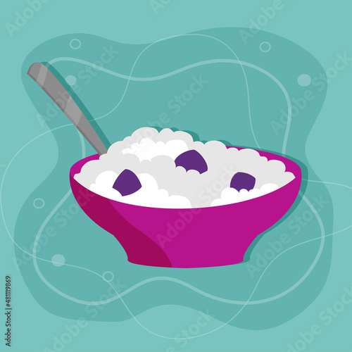 Breakfast porrige with berries