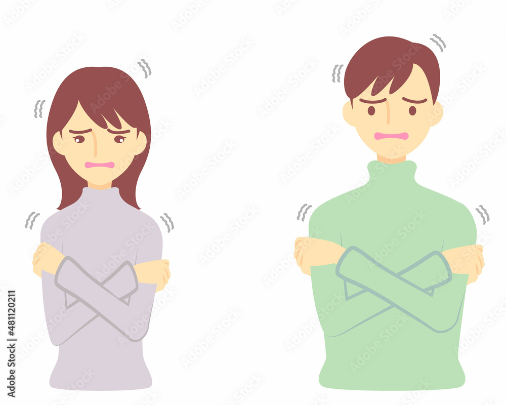体調不良、寒気を感じる人物/A person who feels sick or chills 体調不良、寒気を感じる人物/A person who feels sick or chills