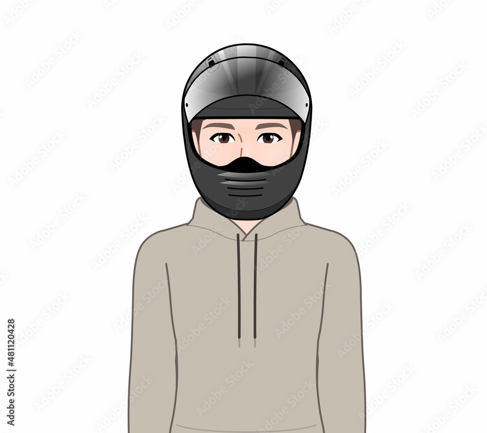 ヘルメットを被った男性 ヘルメットを被った男性