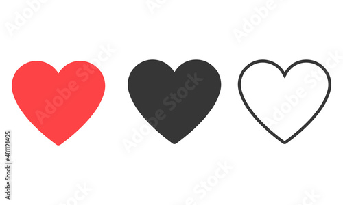 set of hearts icon. vector illustration