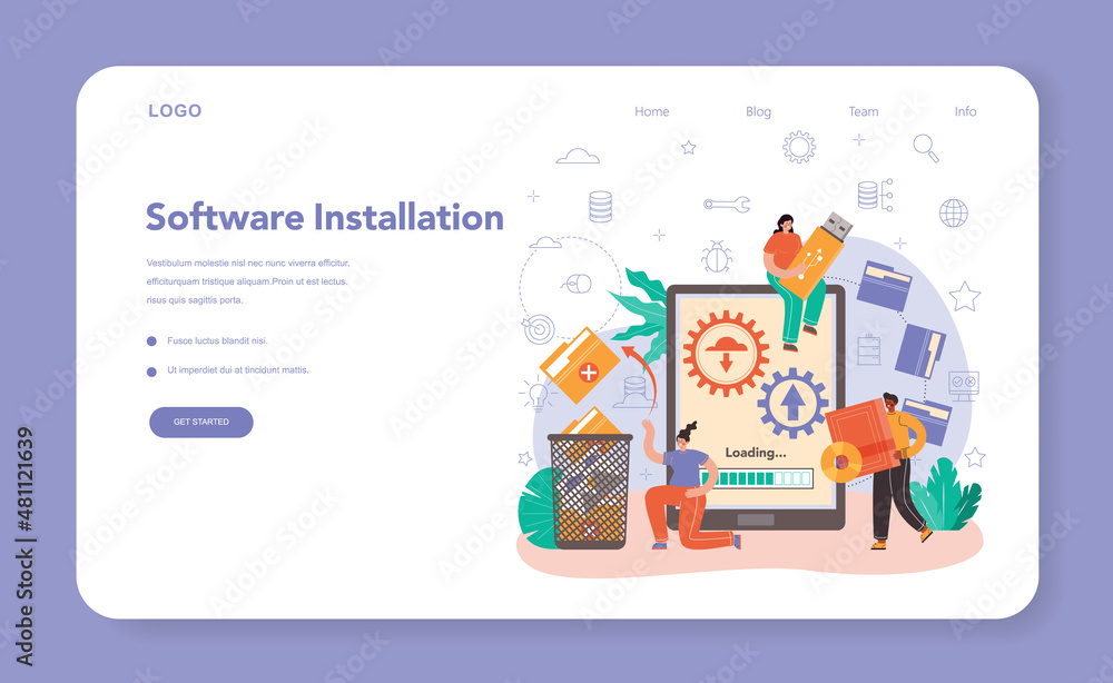 System administrator web banner or landing page. Technical work System administrator web banner or landing page. Technical work