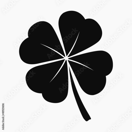 Vector flat style illustration of St. Patrick's day lucky clover leaf isolated on white background