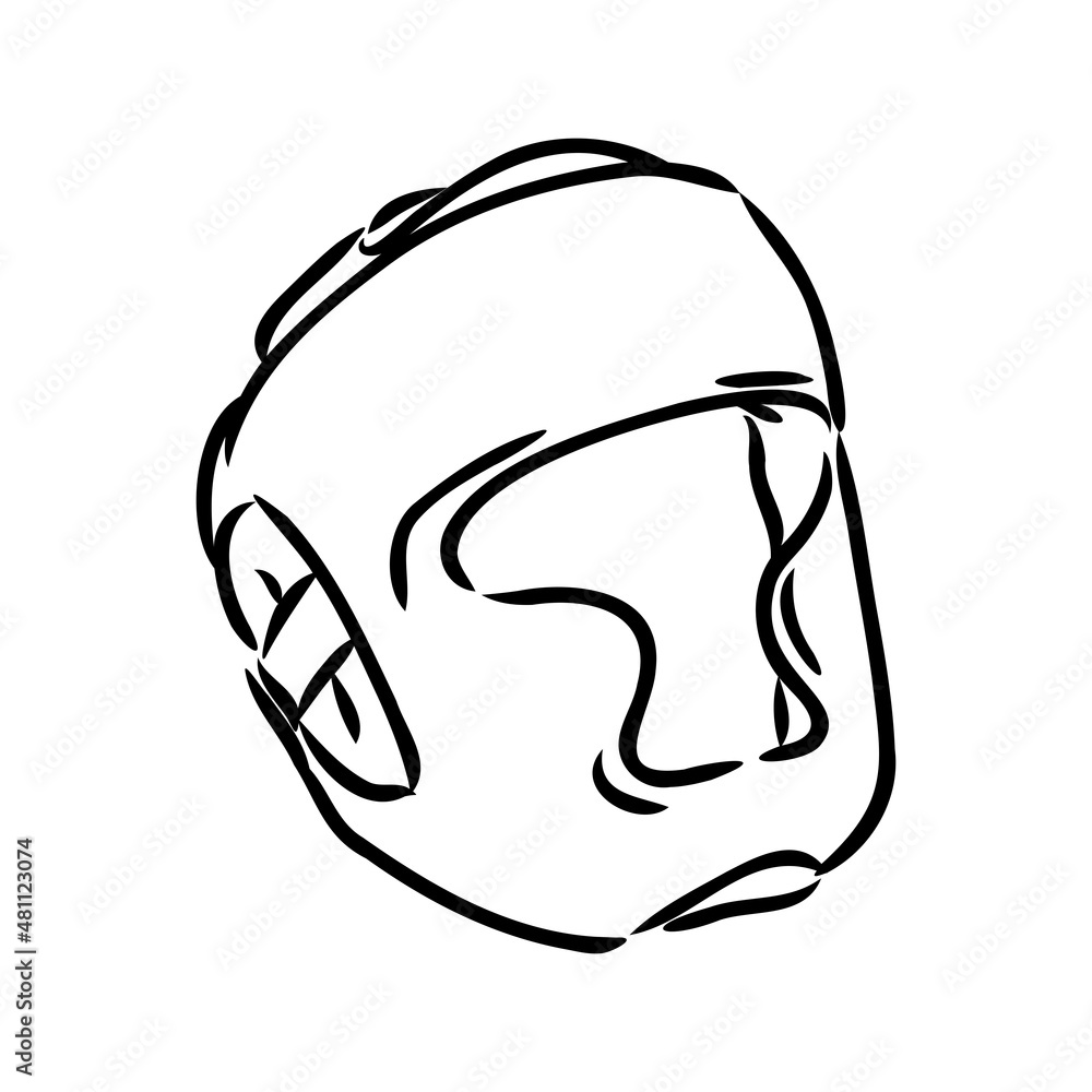 Boxer Helmet sketch icon vector. Hand drawn blue doodle line art Boxer Helmet sign. isolated symbol illustration
