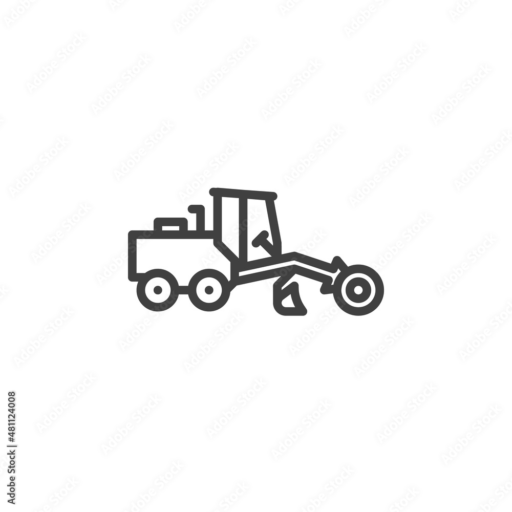 Grader Truck line icon Grader Truck line icon