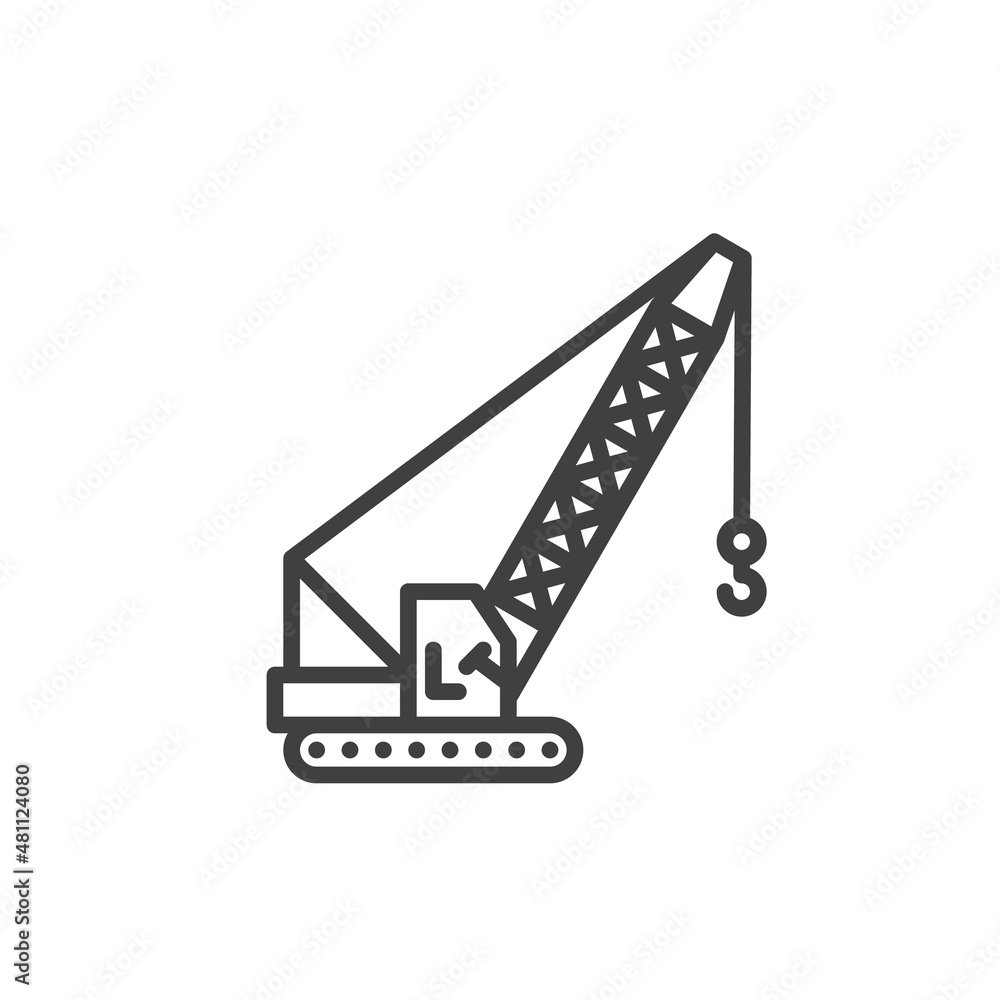 Crawler Crane line icon
