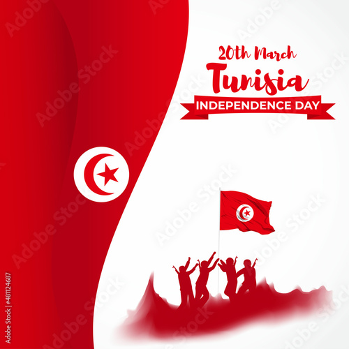 vector illustration for happy Tunisia independence day.