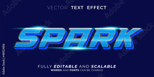 Spark text effect, Editable three dimension text style