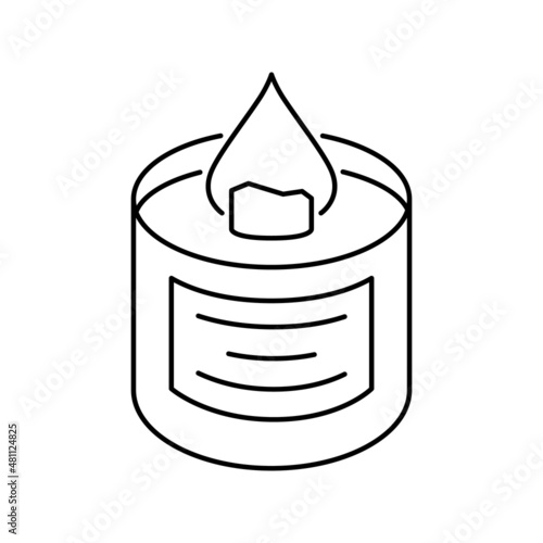 Candle with wooden wick icon