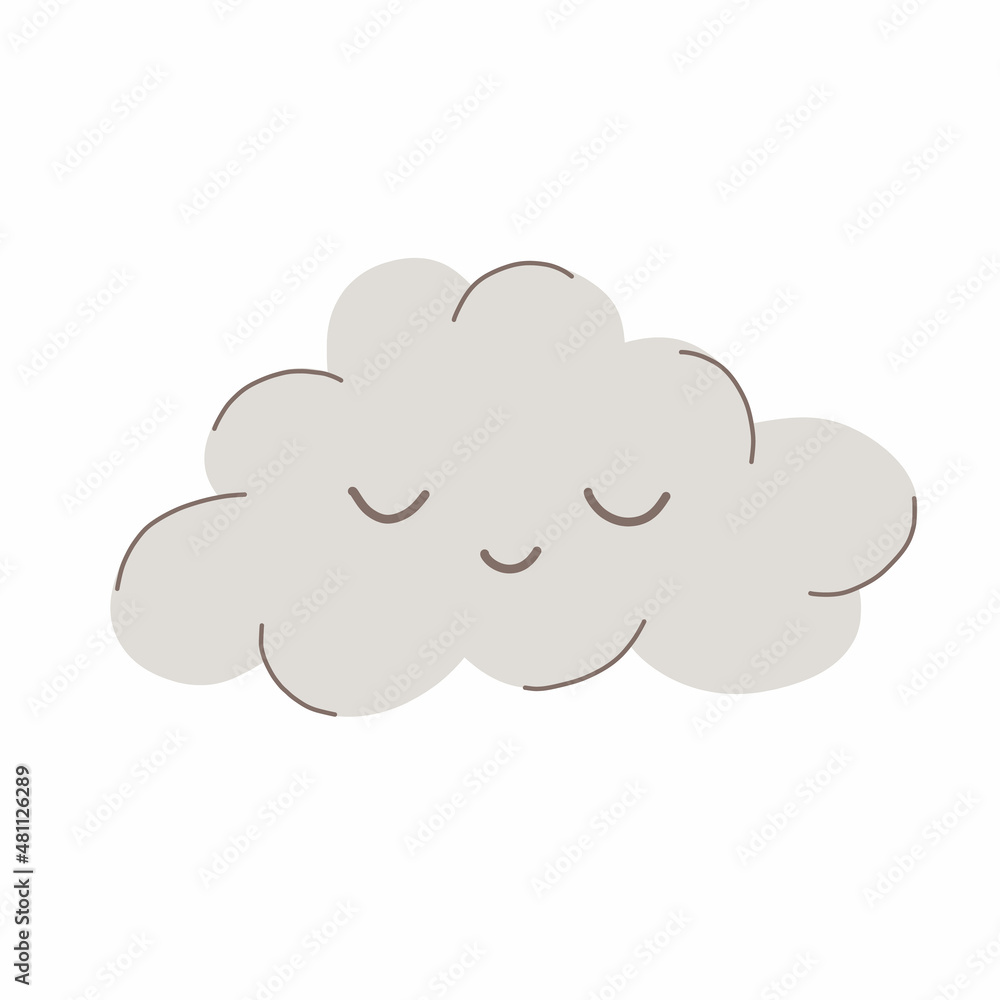 Abstract boho rainbow, minimalist arch and cloud. Nursery and baby room. Stock modern trendy hand drawn flat illustration isolated on white background. Abstract boho rainbow, minimalist arch and cloud. Nursery and baby room. Stock modern trendy hand drawn flat illustration isolated on white background.
