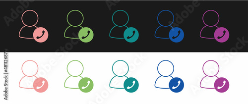 Set Video chat conference icon isolated on black and white background. Online meeting work form home. Remote project management. Vector