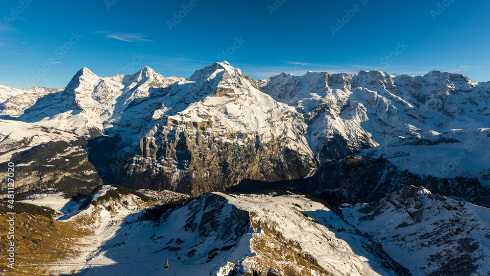Jungfrau mountains landscape in Mürren in Switzerland