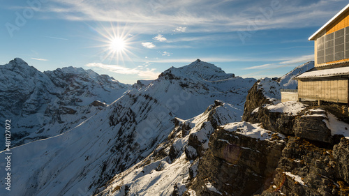 Jungfrau mountains landscape in Mürren in Switzerland photo