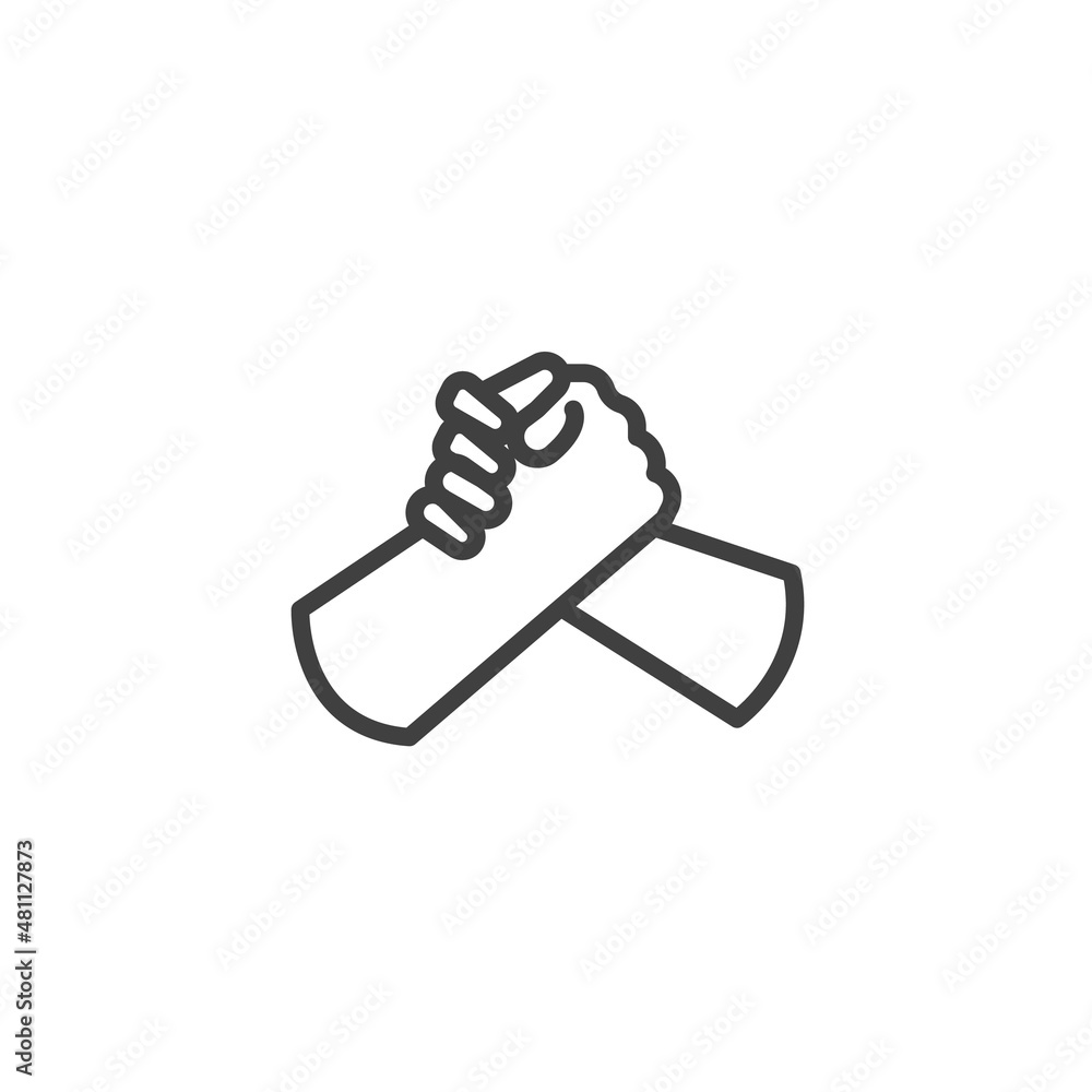 Partnership handshake line icon Partnership handshake line icon