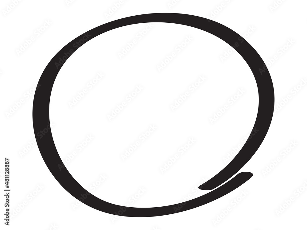 Black circle pen draw. Highlight hand drawn circle isolated on white background. Handwritten black circle. For marker pen, pencil, logo and text check. Vector illustration Black circle pen draw. Highlight hand drawn circle isolated on white background. Handwritten black circle. For marker pen, pencil, logo and text check. Vector illustration