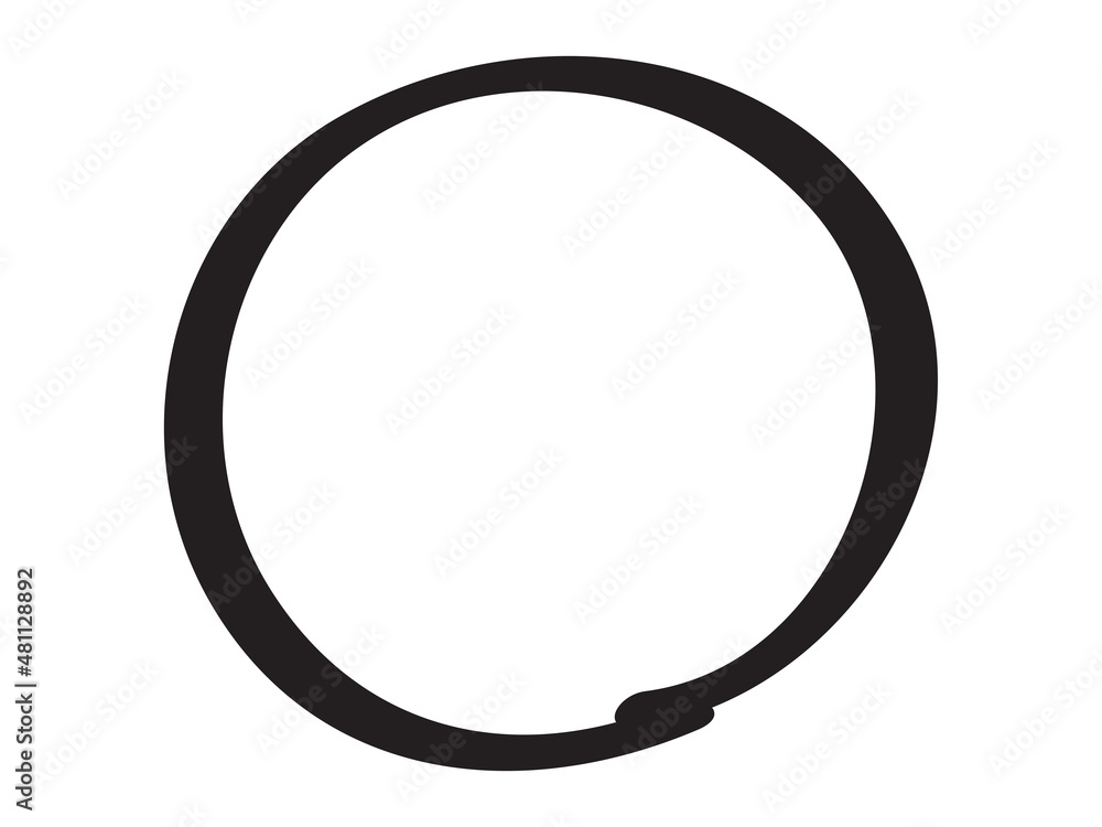 Black circle pen draw. Highlight hand drawn circle isolated on white background. Handwritten black circle. For marker pen, pencil, logo and text check. Vector illustration Black circle pen draw. Highlight hand drawn circle isolated on white background. Handwritten black circle. For marker pen, pencil, logo and text check. Vector illustration