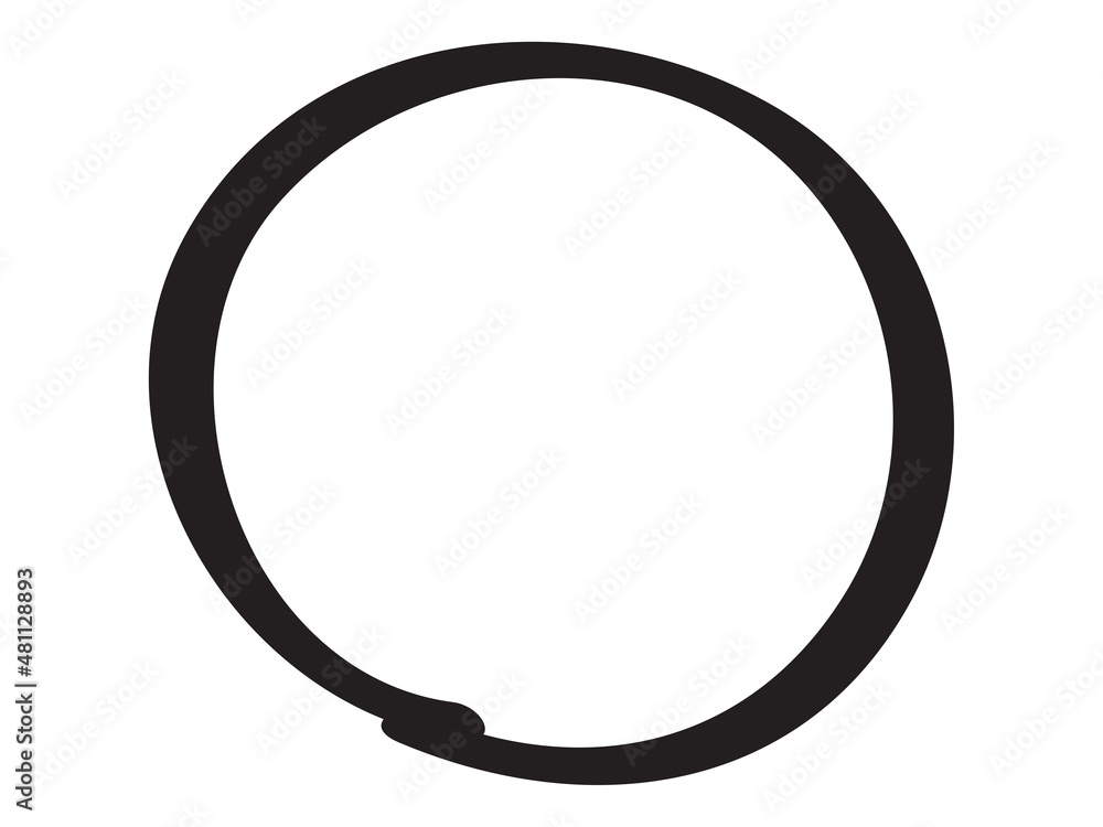 Black circle pen draw. Highlight hand drawn circle isolated on white background. Handwritten black circle. For marker pen, pencil, logo and text check. Vector illustration Black circle pen draw. Highlight hand drawn circle isolated on white background. Handwritten black circle. For marker pen, pencil, logo and text check. Vector illustration