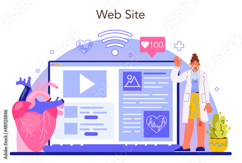 Cardiologist online service or platform. Heart medical diagnostic