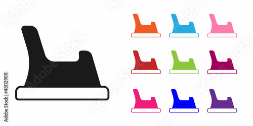 Black Baby potty icon isolated on white background. Chamber pot. Set icons colorful. Vector