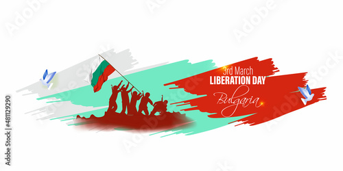 vector illustration of Happy liberation day Bulgaria