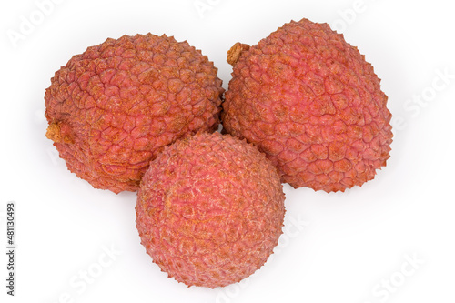 Whole ripe lychee fruits close-up