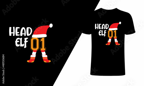 Head ELF 1, Christmas holiday hat. Funny 3d elf, snow reindeer, and Santa Claus hats wearing for noel sign. Elves fur cap clothes, decoration Xmas costume cartoon isolated vector icon set