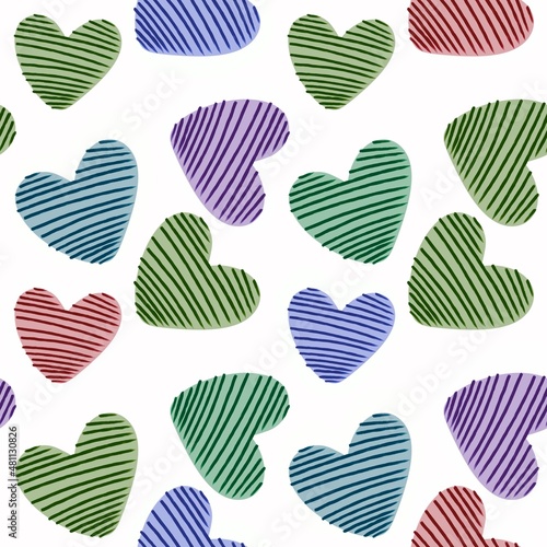 Seamless valentines pattern with hearts for postcard and gifts and cards 