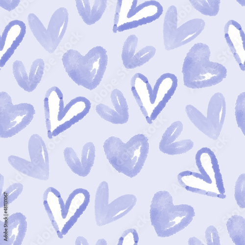seamless valentine day pattern background with hand draw violet rainbow , kids pattern © MYMNY