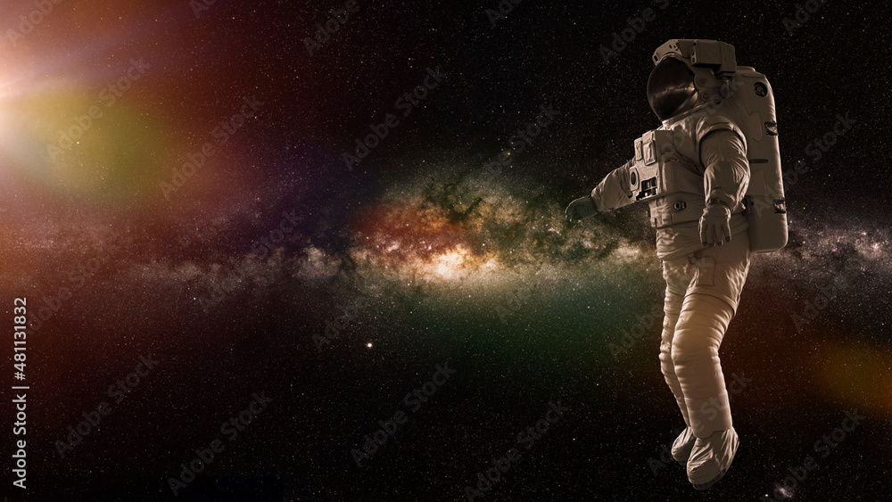 astronaut in empty space, spaceman flying free astronaut in empty space, spaceman flying free