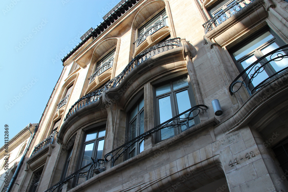 art nouveau building in nancy (france) 
