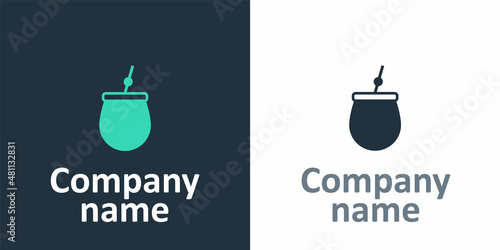 Logotype Mate tea icon isolated on white background. Logo design template element. Vector