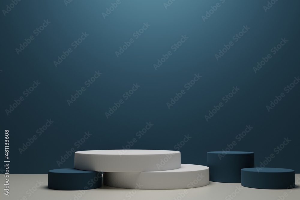 custom made wallpaper toronto digital3d render empty white podium mockup for product presentation