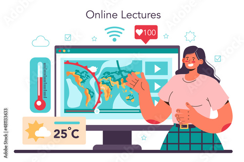 Meteorologist online service or platform. Weather forecaster
