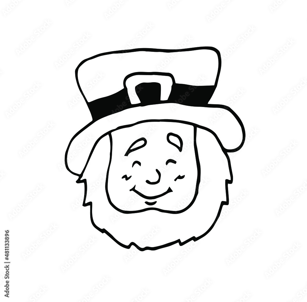 Leprechaun Irish Character line icon, St. Patricks day and holiday, leprechaun vector icon, vector graphics, editable stroke outline sign, eps 10