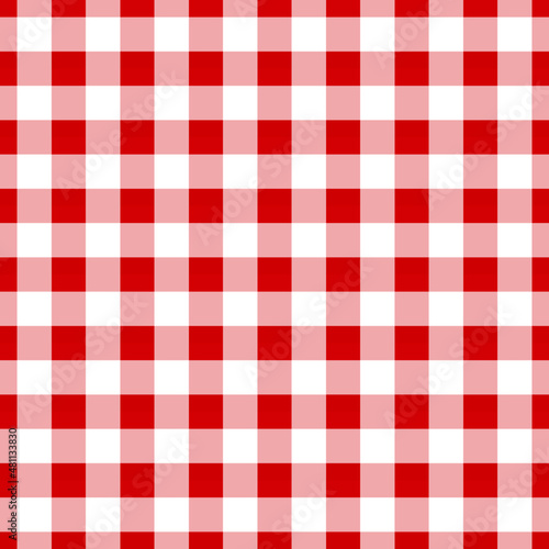 Red checkered seamless pattern background. Classic italian cuisine style.