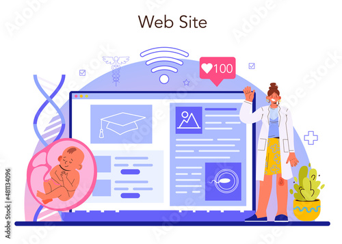Reproductologist online service or platform. Gynecologist doctor