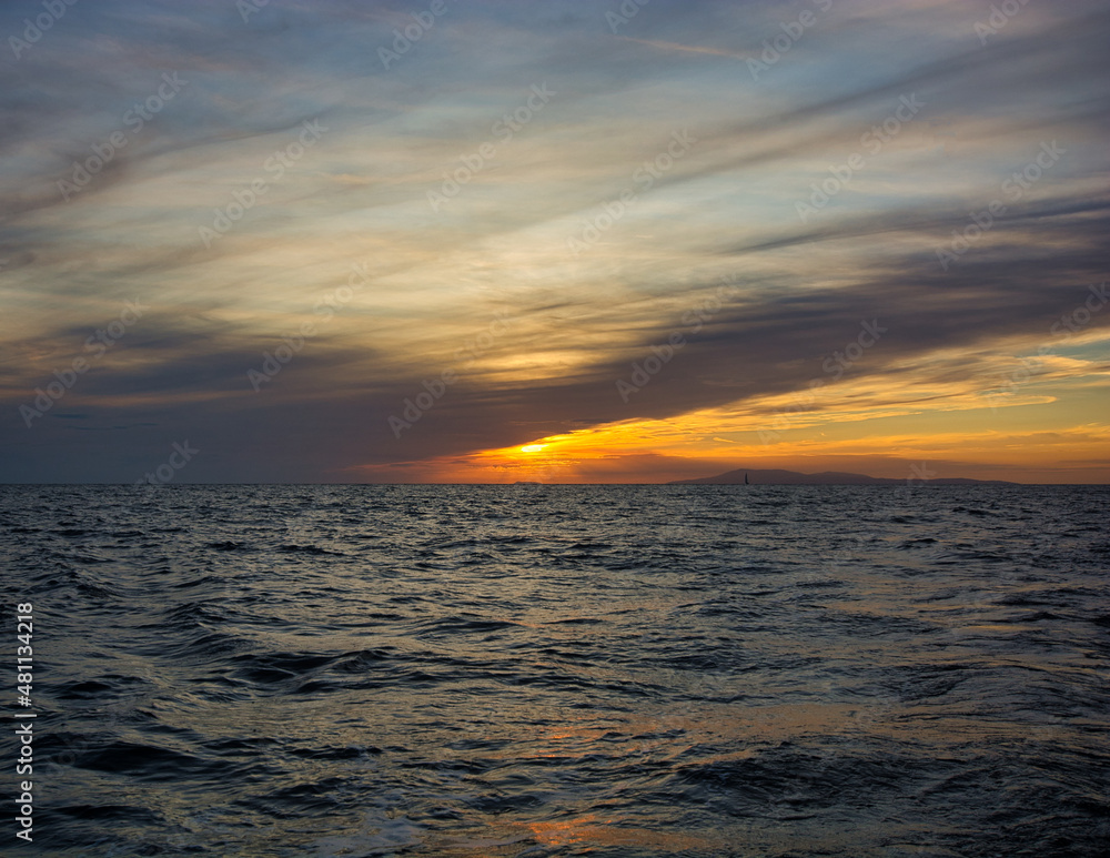 Fototapeta premium Beautiful colours of Sunset in Dalmatia, Croatia