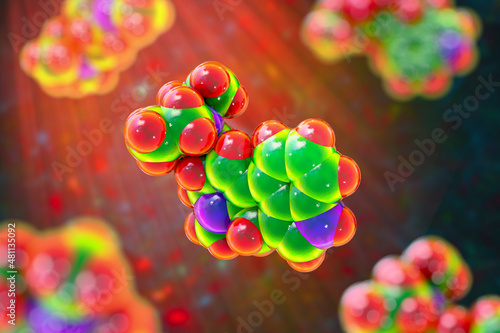 LSD molecule, 3D illustration photo
