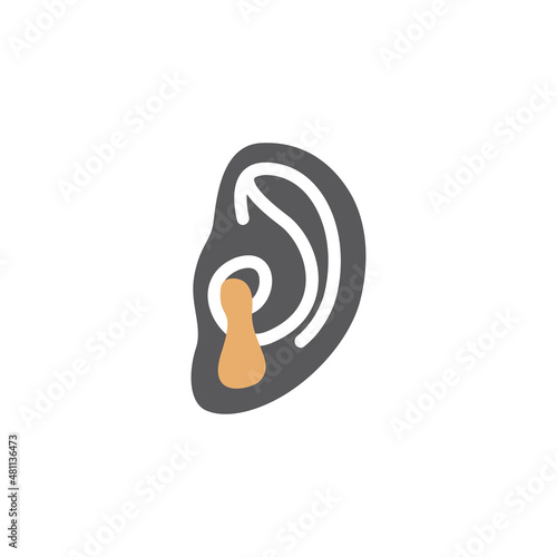 Pus from the ear icon. Vector icon for web graphic.