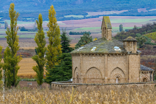 Canvastavla Gotteshaus Santa Maria de Eunate am Jakobsweg in Spanien