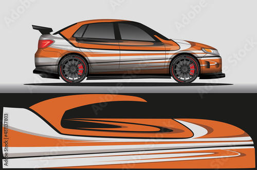 Car livery wrap decal  rally race style vector illustration abstract background