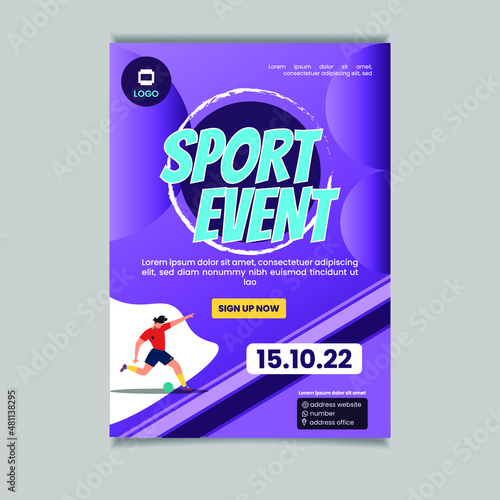 poster sport event template purple