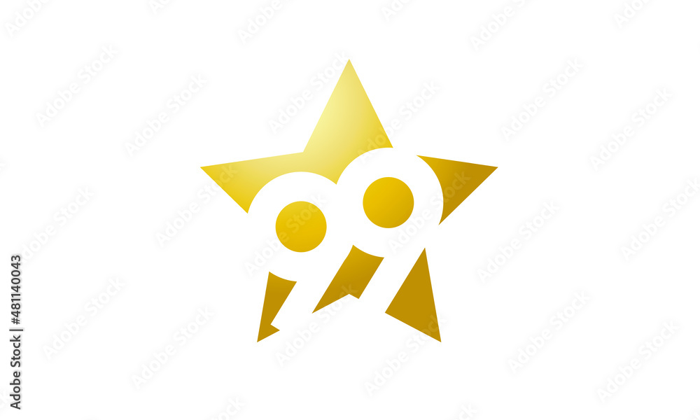 99 Number New Gold Abstract Star Logo 99 Number New Gold Abstract Star Logo