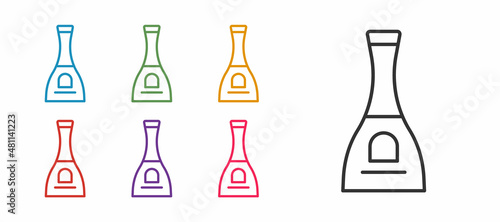 Set line Bottle of nail polish icon isolated on white background. Set icons colorful. Vector